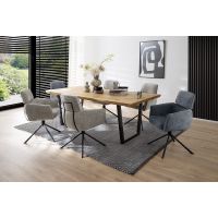 MC AKCENT - MALMOE Stół 160x100 | Krawędź B trapez ścięty w dół | Dąb dziki olejowany | MAL16BBE | Stelaż Trapez | MALVGEAL