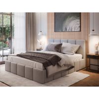 Forte - BAZYLIDES Łóżko tapicerowane 160x200 | z pojemnikiem | LTBAZ16P