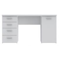 Forte - NET106 MT926-Z12M | Biurko z 4 szufladami i szafką | biały