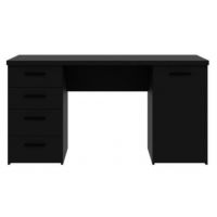 Forte - NET106 MT926-Z13M | Biurko z 4 szufladami i szafką | czarny