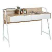 FURNITEX - B15-FX Biurko | Dąb sonoma + biały