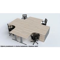 AMS Meble Biurowe - AGAT Biurko BA10 | Na Stelażu Metalowym | Kształtowe 160/50x100/80