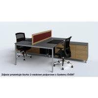 AMS Meble Biurowe - EVENT Biurko BV15 Na Stelażu Metalowym | 180x140 cm | 2-osobowe | Podporowe