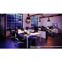 AMS Meble Biurowe - EVENT Biurko BV13 Na Stelażu Metalowym | 140x140 cm | 2-osobowe | Podporowe