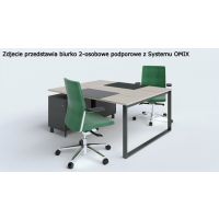 AMS Meble Biurowe - OMIX Biurko BO15 | Na Stelażu Metalowym | 180x140 cm | 2-osobowe | Podporowe