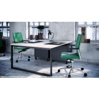 AMS Meble Biurowe - OMIX Biurko BO18 | Na Stelażu Metalowym | 180x160 cm | 2-osobowe | Podporowe