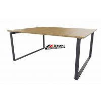 AMS Meble Biurowe - OMIX PLUS Biurko BO20+ | Na Stelażu Metalowym | 160x140 cm | 2-osobowe | Wolnostojące | Z Dystansem 1 cm