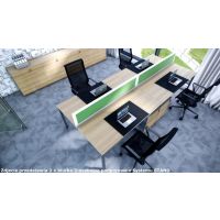 AMS Meble Biurowe - STAND Biurko BS18 Na Stelażu Metalowym | 180x160 cm | 2-osobowe | Podporowe