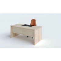 AMS Meble Biurowe - WOOD Biurko BW3 Na Stelażu Płytowym | 160x70 cm | 1-osobowe | Wolnostojące