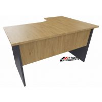 AMS Meble Biurowe - WOOD Biurko BW11 Na Stelażu Płytowym | 180/50x100/70 cm | 1-osobowe | Kształtowe