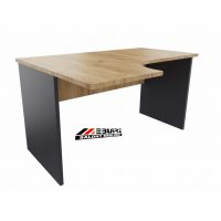 AMS Meble Biurowe - WOOD R Biurko BWR9 | Na Stelażu Płytowym | 140/50x70 cm | 1-osobowe | Wolnostojące | Kształtowe | Bez nawisów