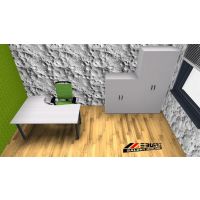 AMS Meble Biurowe - RANT Biurko BRK9 Na Stelażu Metalowym | 140/50x100/80 cm | 1-osobowe | Wolnostojące | Kształtowe