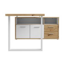 Forte - KEFLAVIK KFLB141-C881 | Biurko z szafką | Biały / Dąb Aristan