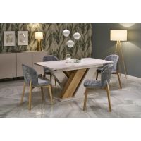 HALMAR - BRANDON Stół rozkładany 160-200x90x77 | kaszmir/dąb cremona | z PL