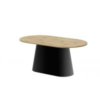 HUBERTUS - CAPITOLO LAMI Stół 160-208x89 | Blat Dąb Artisan | Noga Czarny połysk