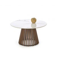 HALMAR - CARINA Ława | Spiek-beżowy marmur/orzech