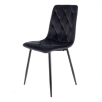 SIGNAL - JERRY Velvet Krzesło | Tkanina | Czarny Bluvel 19 | Stelaż czarny