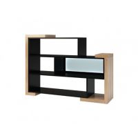 MEBIN - Corino Regał wolnostojący niski z podświetleniem wnęki prawy