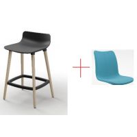 BGROUP - COWORKER SOFT PPL SH130L | Stelaż Drewniany | Kubełek Tapicerowany | Niski