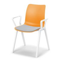 BGROUP - COWORKER Krzesło Konferencyjne SPL SP40 | Stelaż z Tworzywa na 4 nogach | Oparcie z Tworzywa | Siedzisko z Tapicerowaną Nakładką