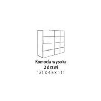 MC AKCENT - DAMA Komoda wysoka 2 drzwi | Biały połysk | 209008-04