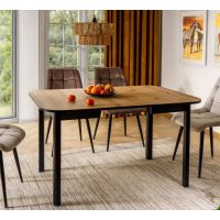 SIGNAL - DANTE II Stół 90x90-130x75h | Dąb Artisan | Czarny mat | z PL