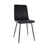 SIGNAL - DAREN Velvet Krzesło | Bluvel 19 czarny | Stelaż metal czarny mat