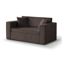 Mars Meble - DAVE 120 BRĄZOWY Sofa z funkcją spania i pojemnikiem PROMOCJA