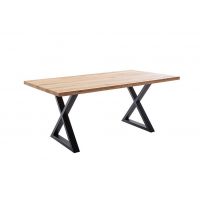 MC AKCENT - DEBA Stół drewniany 200x100 | Obrzeże proste | Stelaż krzyżak | DE20UXGW | DETGXSXL