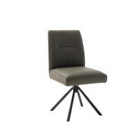 MC AKCENT - DELANE 2S Krzesło | Oparcie ruchome | Obrót siedziska | Skóra oliwka | Stelaż czarny mat | 1006263