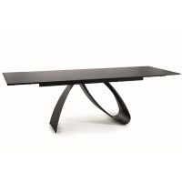 SIGNAL - DIUNA CERAMIC Stół 90x160-240x76h | Czarny SAHARA NOIR | Czarny mat | DOSTĘPNE OD RĘKI