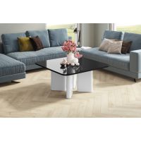 HUBERTUS - DIVERSO Ława 80x80x50 | Czarny połysk | Biały połysk