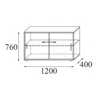 AMS Meble Biurowe - Dostawka RG37 P/L | 2OH | Z drzwiami przesuwnymi