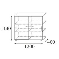 AMS Meble Biurowe - Dostawka RG38 | 3OH | Z drzwiami przesuwnymi