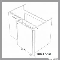 KAM - KAMMONO Szafka DRZ 100x70 | Dolna narożna zlewozmywakowa | Front frezowany