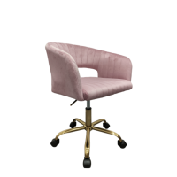 FURNITEX - FB7-FX Fotel obrotowy | Różowy | Podstawa złota