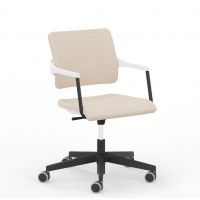 NOWY STYL - 2ME Krzesło konferencyjne obrotowe W TS25 ARM BL | Wersja biała W | Podłokietniki