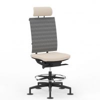 NOWY STYL - SAIL Fotel Obrotowy Konturowy COUNTER SWIVEL CHAIR MESH | Oparcie - Siatka | Mechanizm SY | Podnóżek Ring Base | Zgodny z Rozporządzeniem z 2023 roku