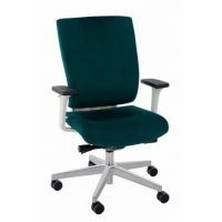 GROSPOL - MAXPRO Fotel Obrotowy WT White / Chrom | Mechanizm Synchro Plus SP1 z regulacją głębokości | Podłokietniki R7 / R10 | Oparcie Tapicerowane