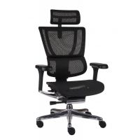 GROSPOL - IOO 2 Fotel Obrotowy BS Black | Czarny Stelaż | Czarna Siatka | Mechanizm Drift Tilt | Podłokietnik 5D | Zgodny z Rozporządzeniem z 2023 roku