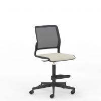 NOWY STYL - XILIUM Fotel Obrotowy Kontuarowy SWIVEL CHAIR MESH BLACK | Oparcie - Siatka