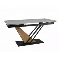 SIGNAL - GENESIS Stół 90x160-220 | Biały mat | Dąb