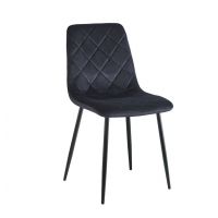 FURNITEX - K6-FX(B) Krzesło | Velvet | Czarne | Nogi czarne | DOSTĘPNE OD RĘKI