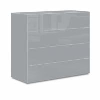 NEW ELEGANCE - NEW ELEGANCE GLASS Komoda wykończona szkłem | Szara