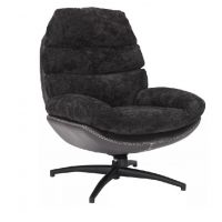 SIGNAL - GISELLE Fotel | Tkanina Czarny tap.242 | Czarny skóra syntetyczna tap. 244 | z MR