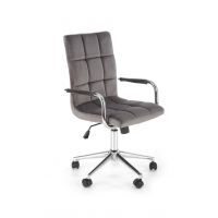 HALMAR - GONZO 4 Fotel Obrotowy | Tkanina Velvet | Popielaty