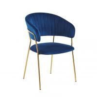 FURNITEX - K4-FX Krzesło | Velvet | Niebieskie | Nogi złote