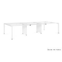 UNIQUE MEBLE - PASON - WORKSTATION 6 Stelaż do Biurka 6-osobowego | Metalowy | Biały | 360x140 cm