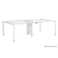 UNIQUE MEBLE - PASON - WORKSTATION 4 Stelaż do Biurka 4-osobowego | Metalowy | Biały | 240x140 cm