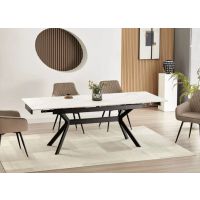 SIGNAL - IMPERIA 160 Stół rozkładany 90x160-220x76h | Biały | Czarny | DOSTĘPNY OD RĘKI